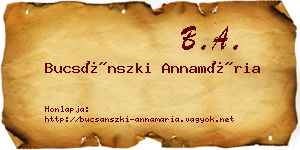 Bucsánszki Annamária névjegykártya