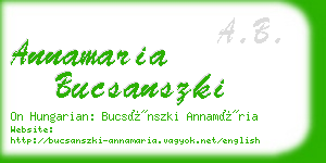 annamaria bucsanszki business card